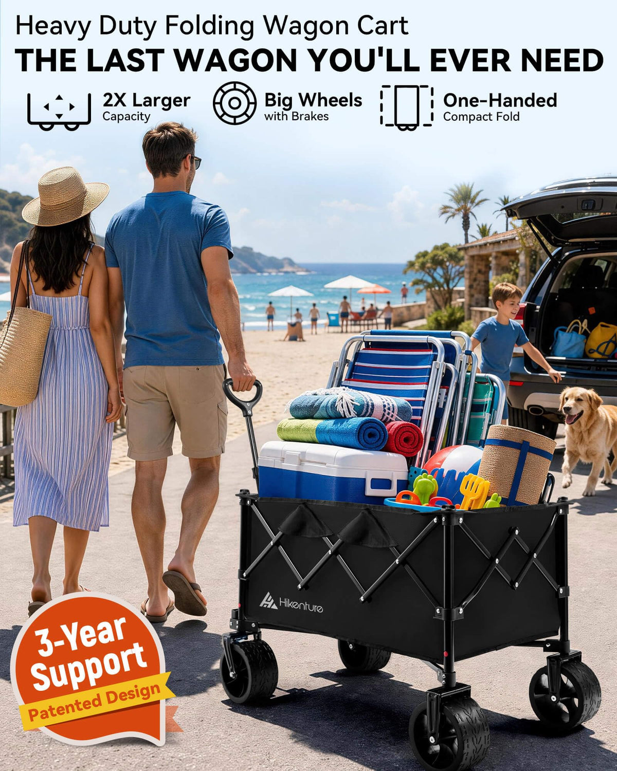 Foldable Beach Wagon with Big Wheels N779568