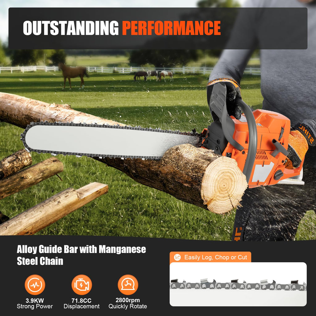 72CC 5.3HP 24" Gas Chainsaw A556138