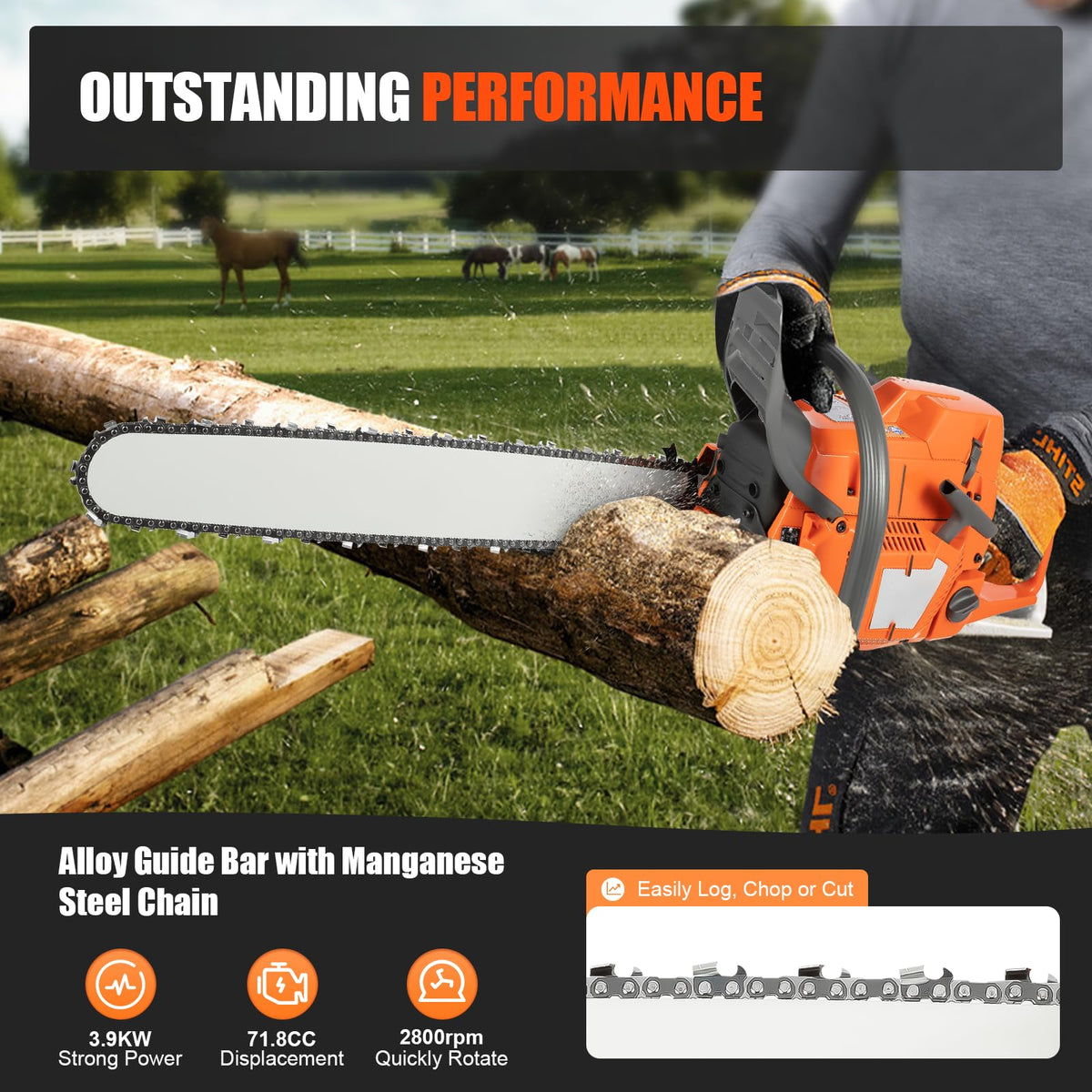 72CC 5.3HP 24" Gas Chainsaw A556138