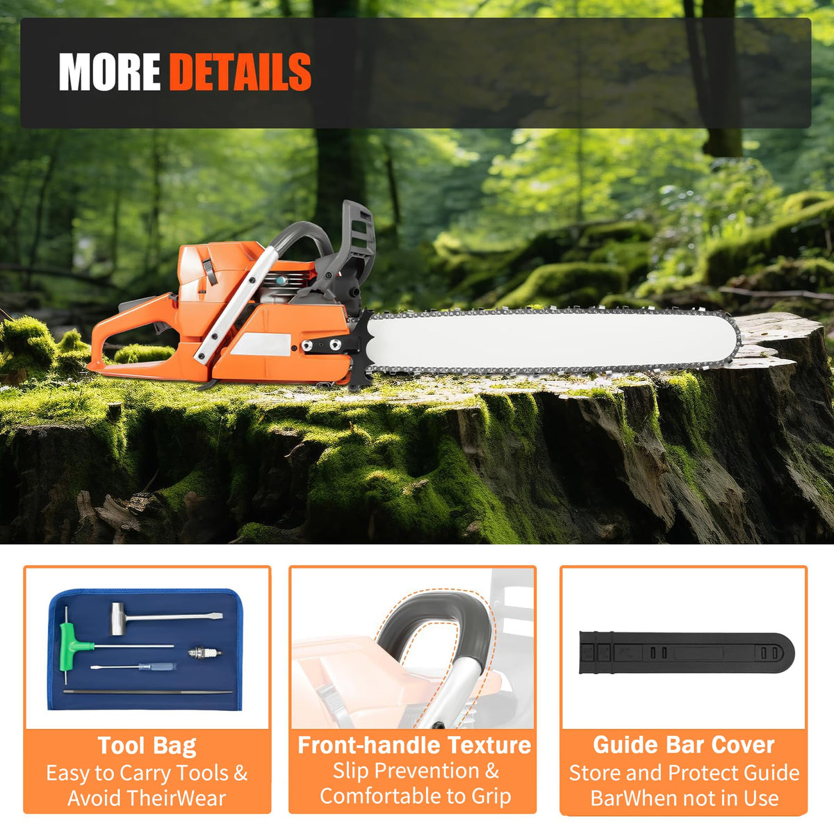 72CC 5.3HP 24" Gas Chainsaw A556138