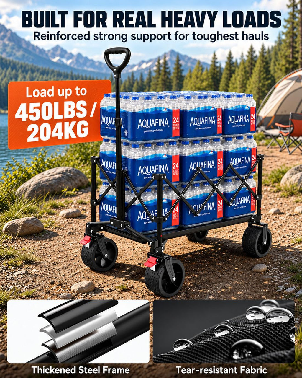 Foldable Beach Wagon with Big Wheels N779568
