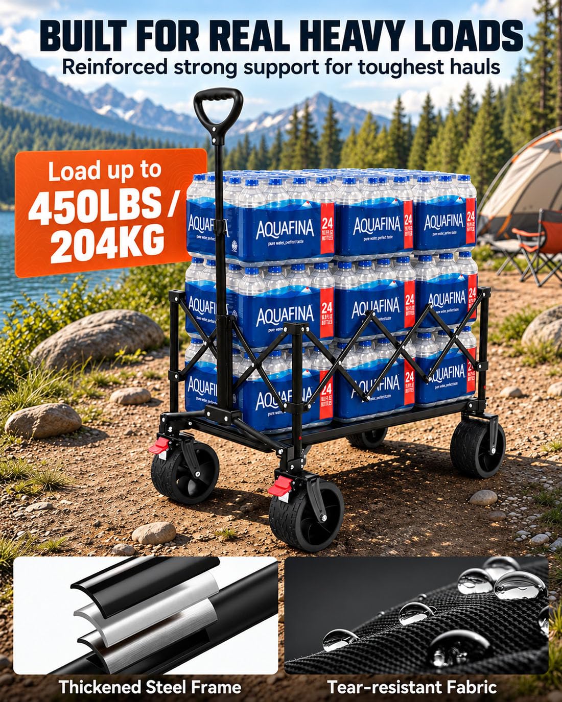Foldable Beach Wagon with Big Wheels N779568
