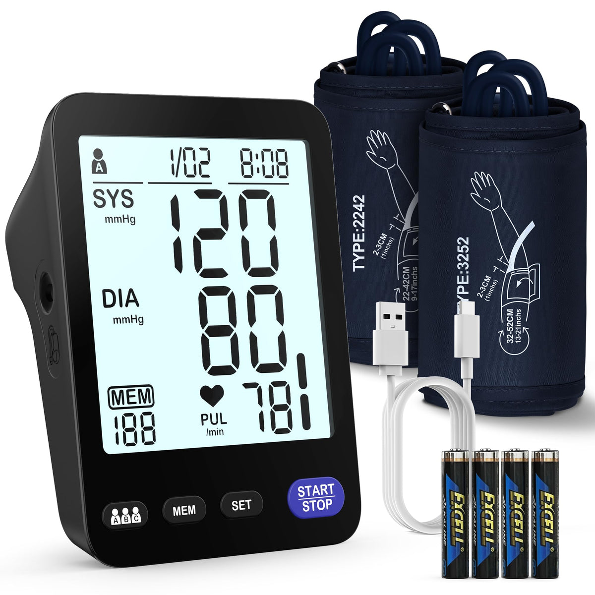 Blood Pressure Machine with 2 Size Cuffs C7725