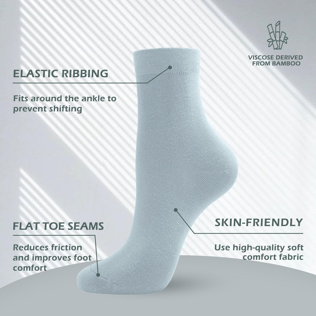 Viscose Bamboo Crew Socks 5 Pairs F516419