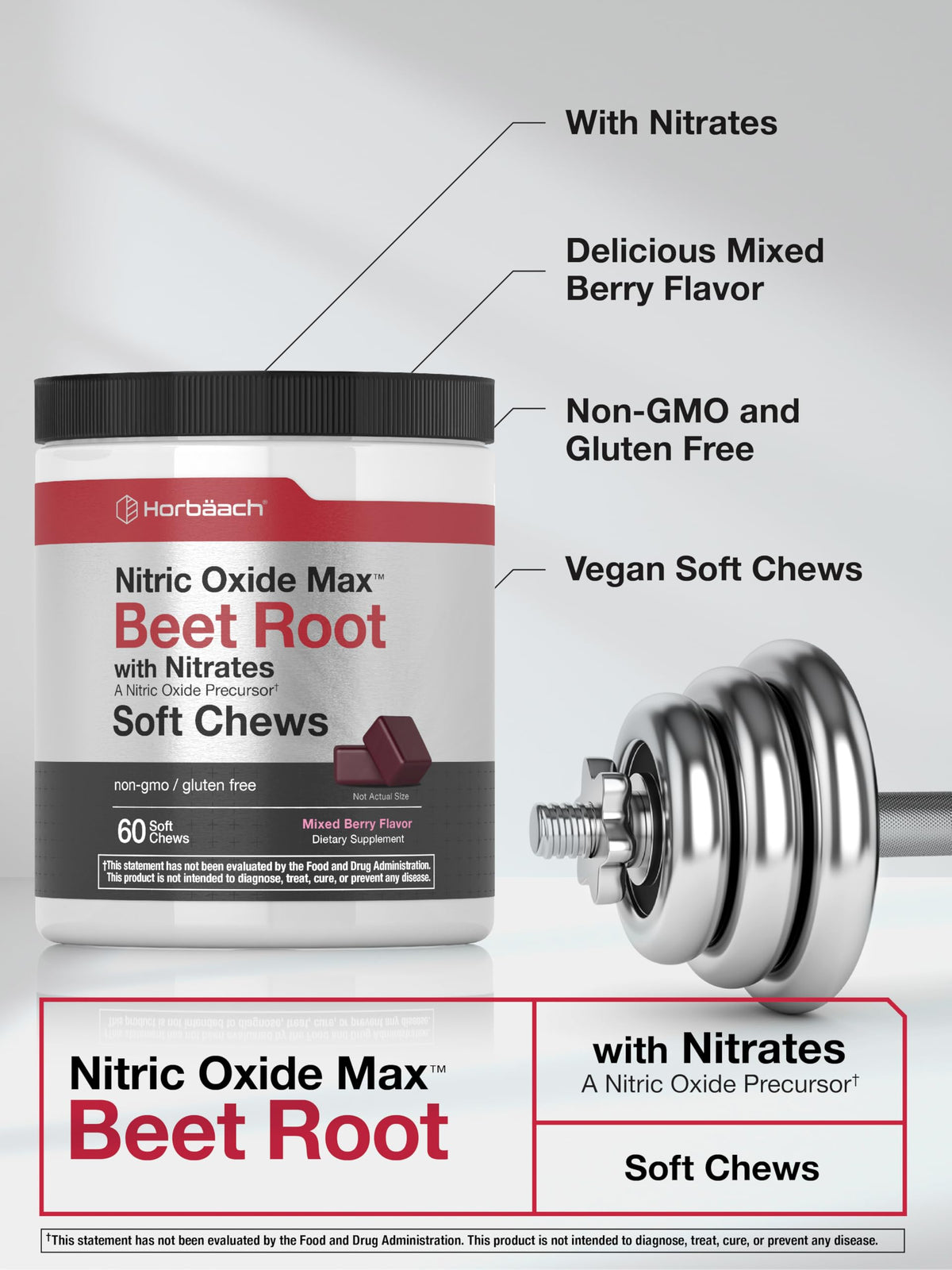 Beet Root Soft Chews 60 Count Mixed Berry Flavor N104108