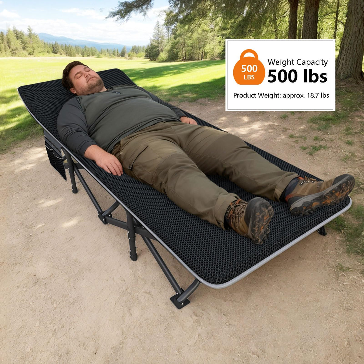 31.5" Wide Camping Cot with Pad Q864346