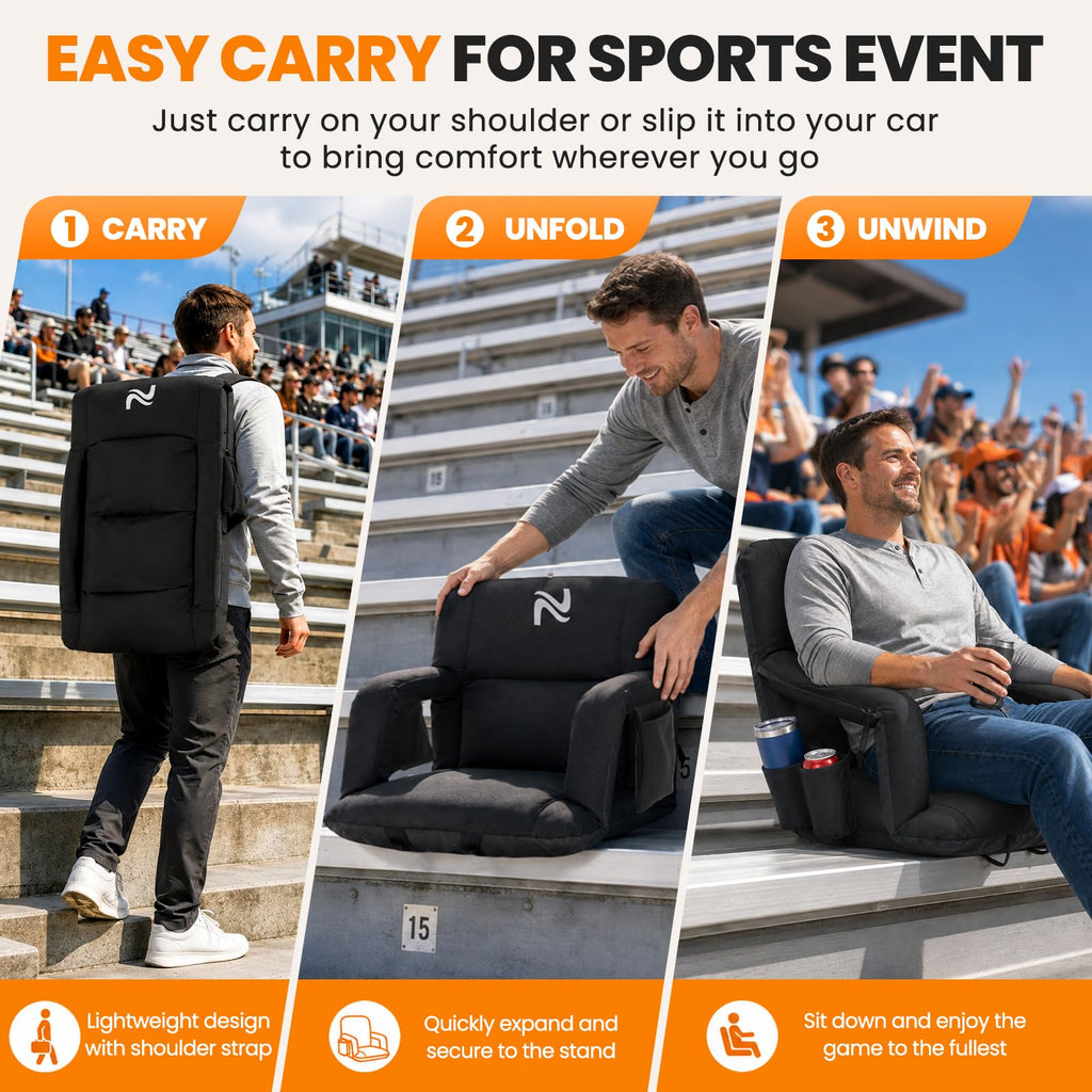 Extra Wide Padded Stadium Seats with Back Support U32748