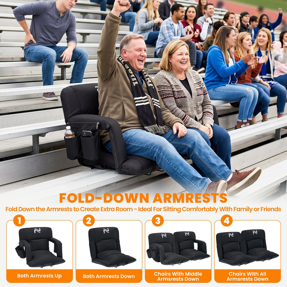 Extra Wide Padded Stadium Seats with Back Support U32748