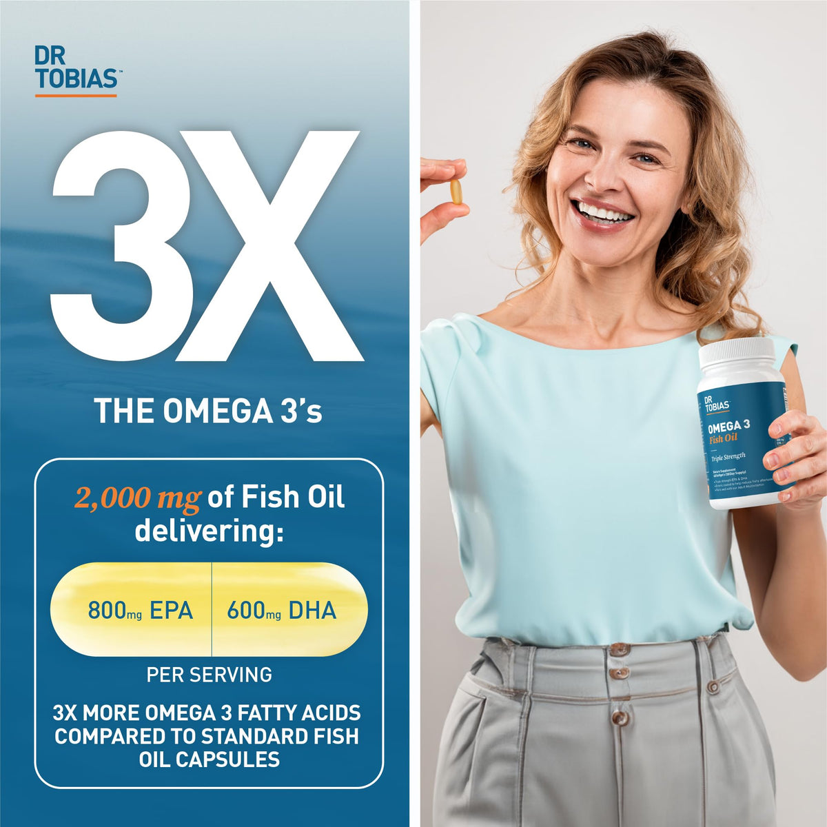 Omega 3 Fish Oil & Lung Health Supplements, 60 Capsules Y7479