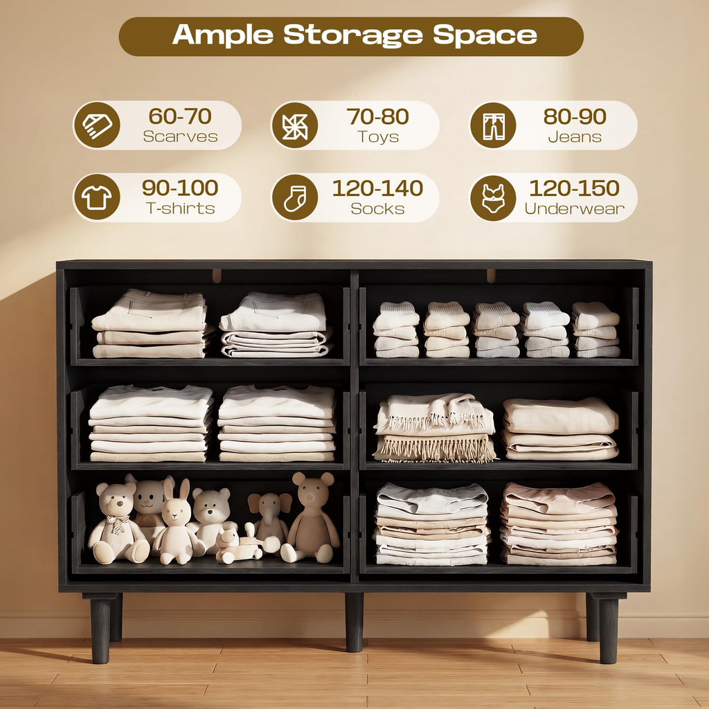 6 Drawer Rattan Wood Dresser N875647