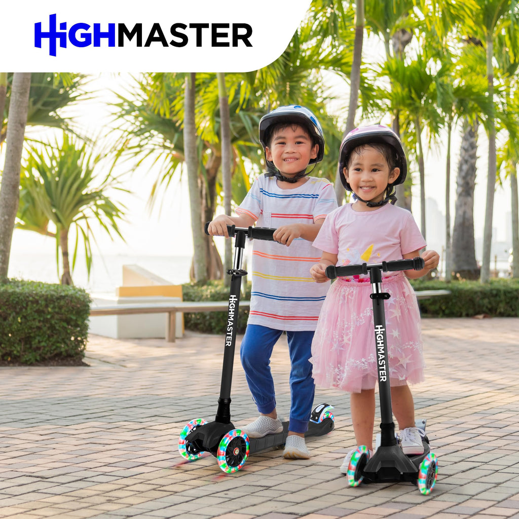 Kids 3 Wheel Kick Scooter with Adjustable Handlebar and LED Wheel Lights D66099