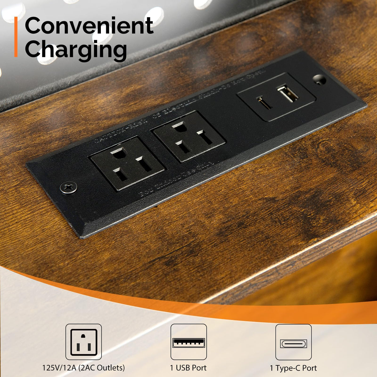14 Inch Full Floating Bed Frame with USB Charging Station and LED Lights Q118473