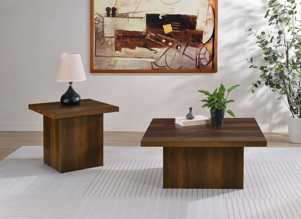 Dark Pine 2-Piece Square Coffee Table Set G77093