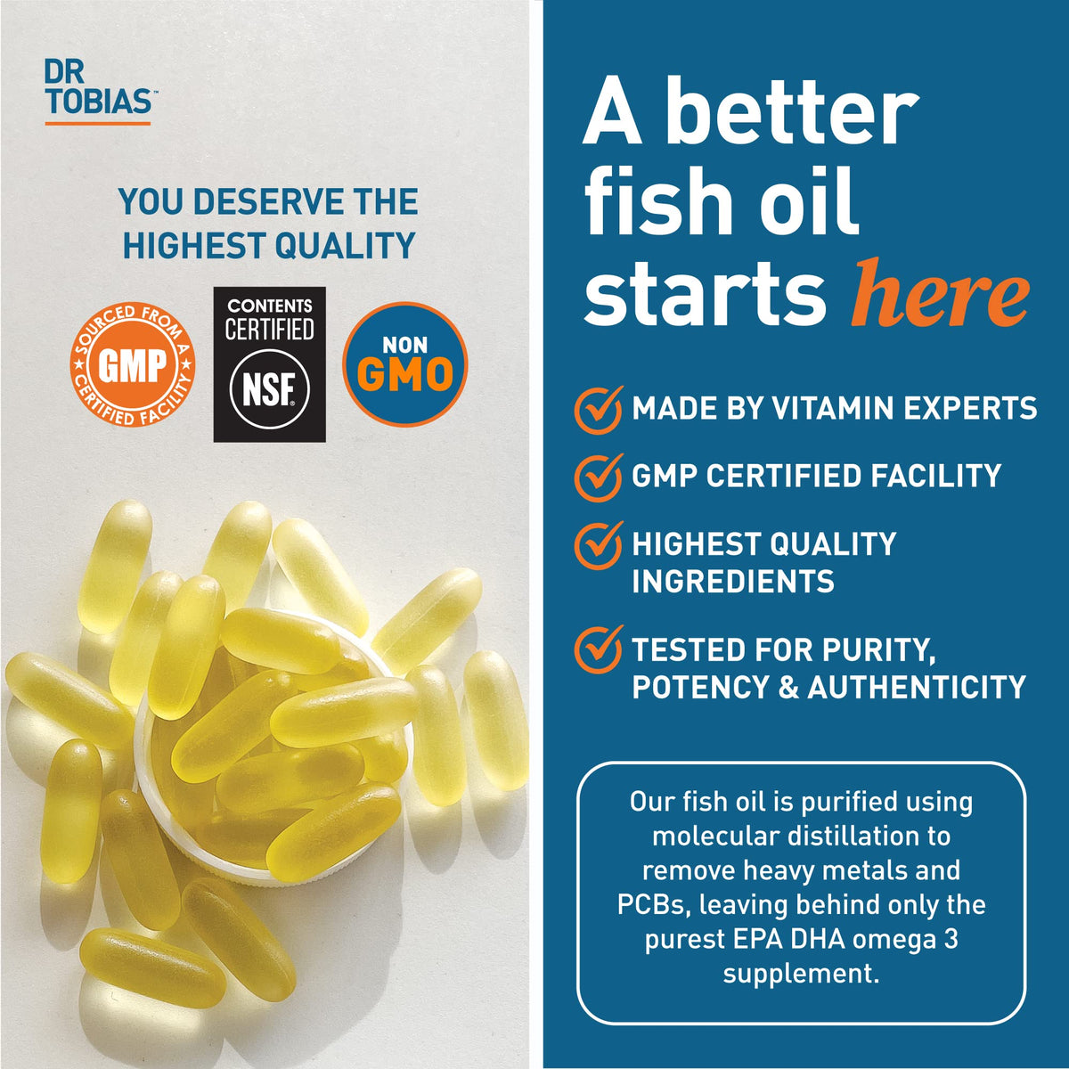 Omega 3 Fish Oil & Lung Health Supplements, 60 Capsules Y7479