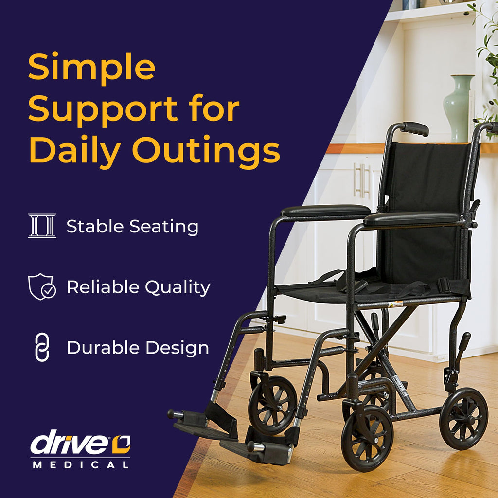 Folding Transport Wheelchair with Swing-Away Footrest L521