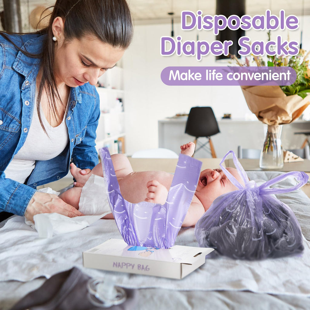 1600 Count Scented Disposable Diaper Bags with Tie Handle B571