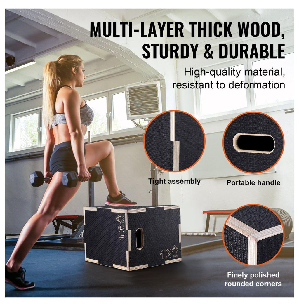 16/14/12 Inch Wooden Plyometric Jump Box C82086