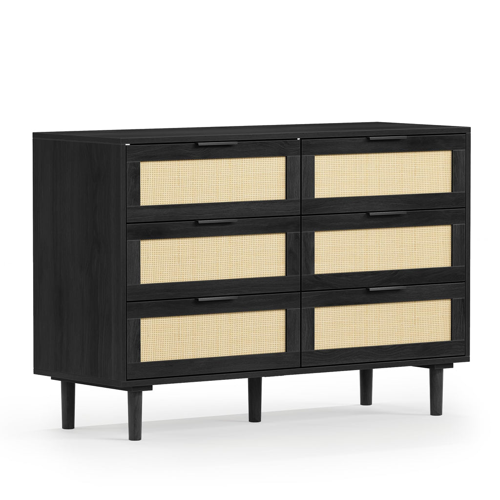 6 Drawer Rattan Wood Dresser N875647