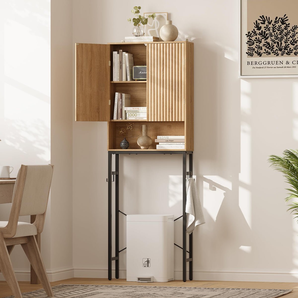 Freestanding Tall Wood Over The Toilet Storage Cabinet F140