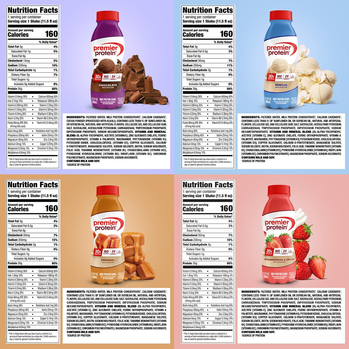 30g High Protein Shake 8 Flavor Variety Pack C882315