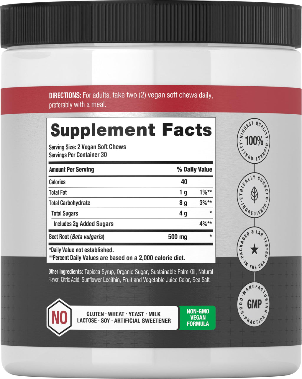 Beet Root Soft Chews 60 Count Mixed Berry Flavor N104108