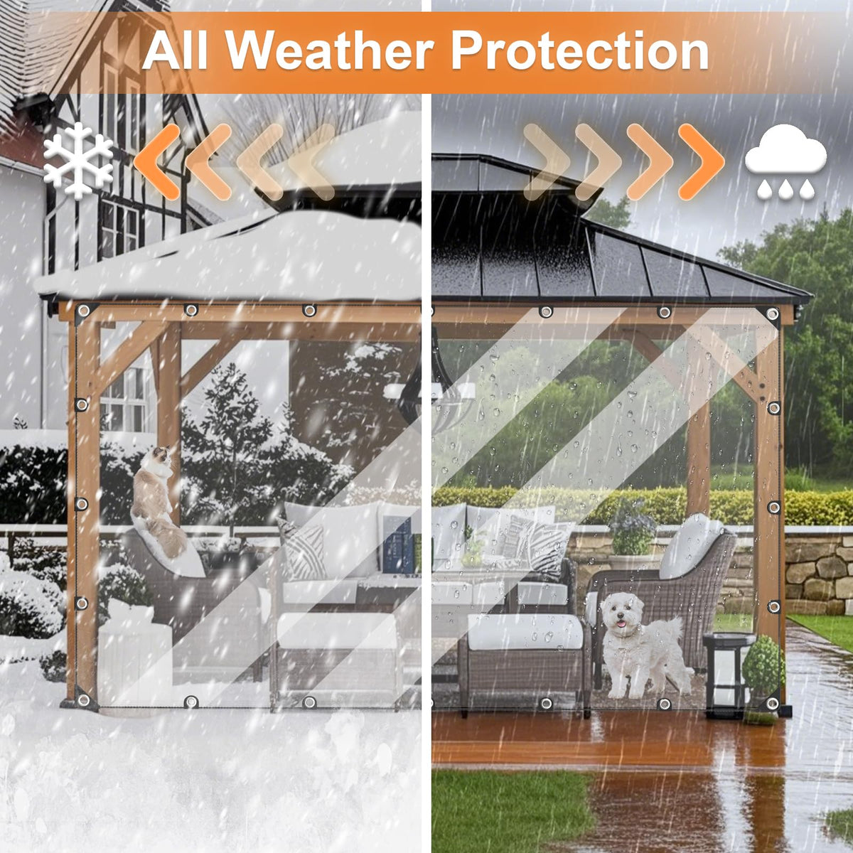 10’ x 13’ Clear Heavy Duty Waterproof Vinyl Tarp with Grommets B45467