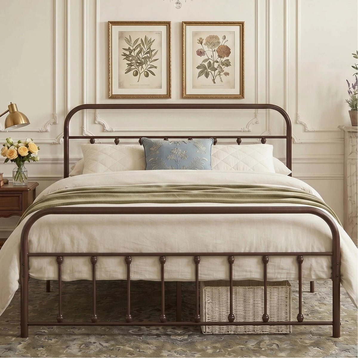 Full Size Metal Bed Frame with Headboard and Footboard Z8046