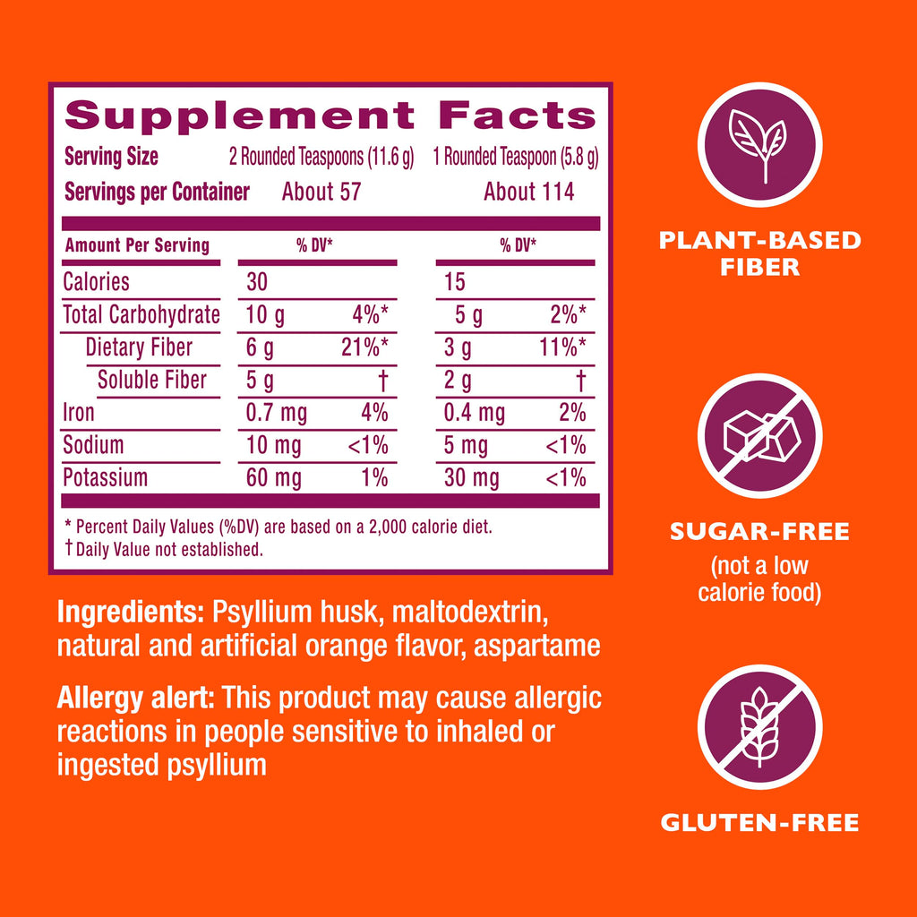Sugar-Free Orange Flavored Psyllium Husk Fiber Powder O405973