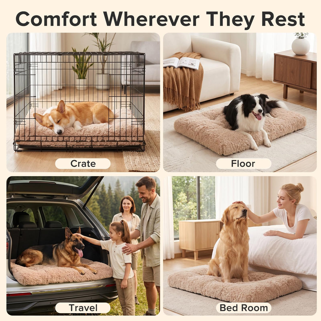 Large Washable Plush Dog Bed Crate Pad C1397