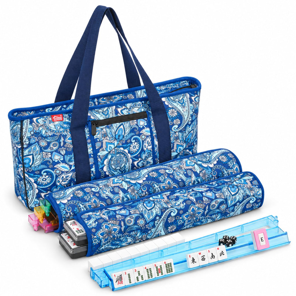 American Mahjong Set with 4 Rack Pushers & Carry Bag Y747953
