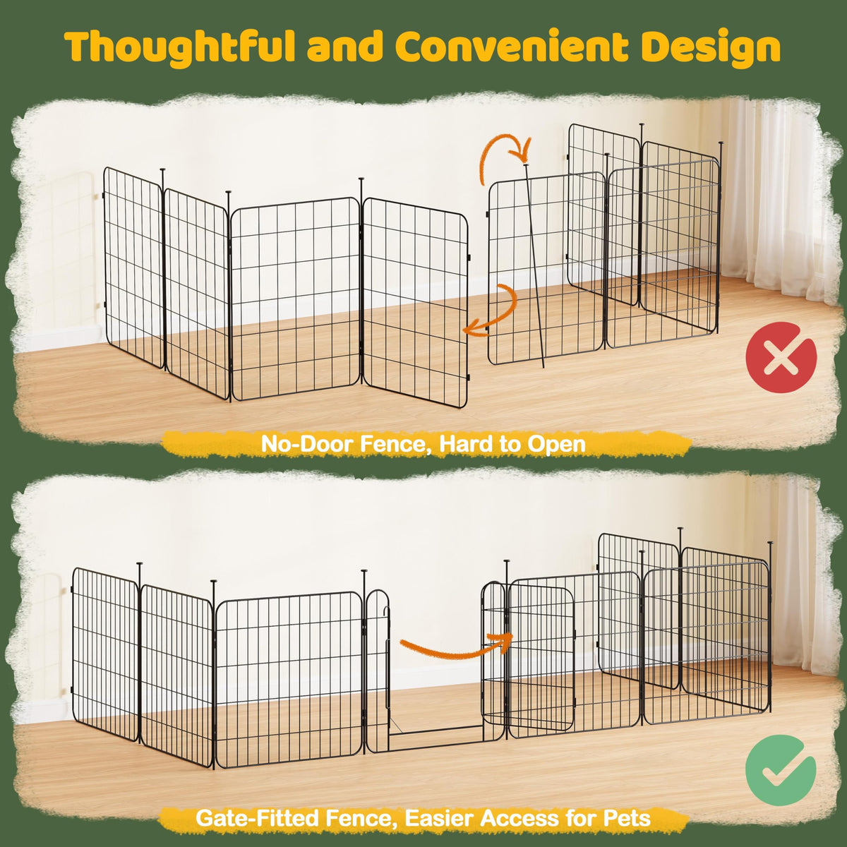 24in 8-Panel Expandable Dog Playpen U37438