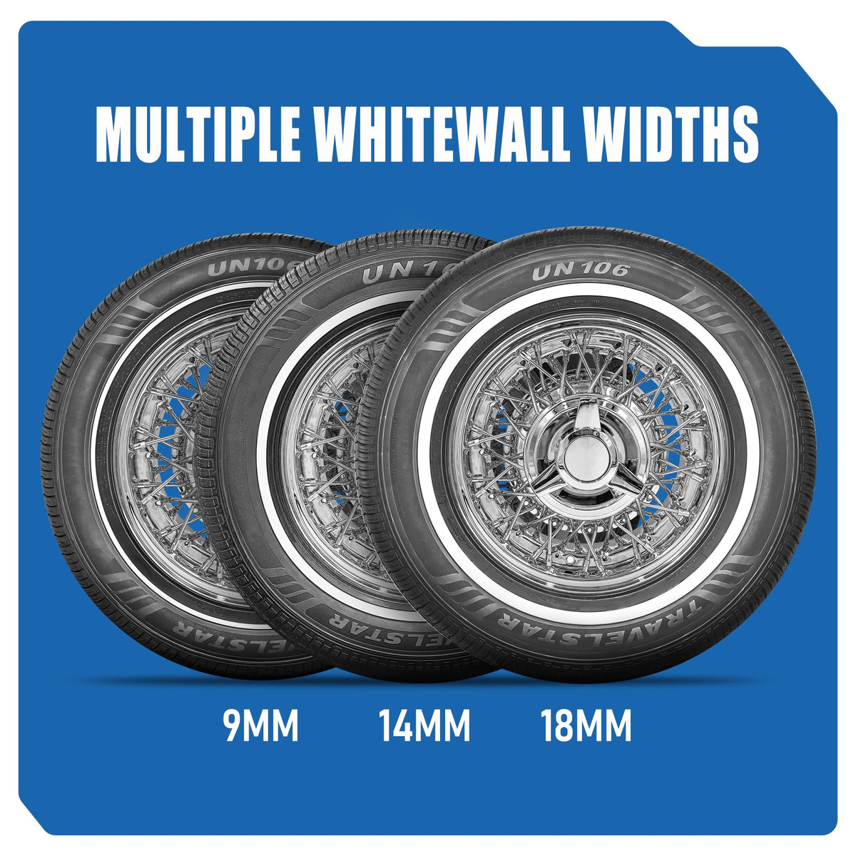 Set of 4 White Wall Radial Tire X989246
