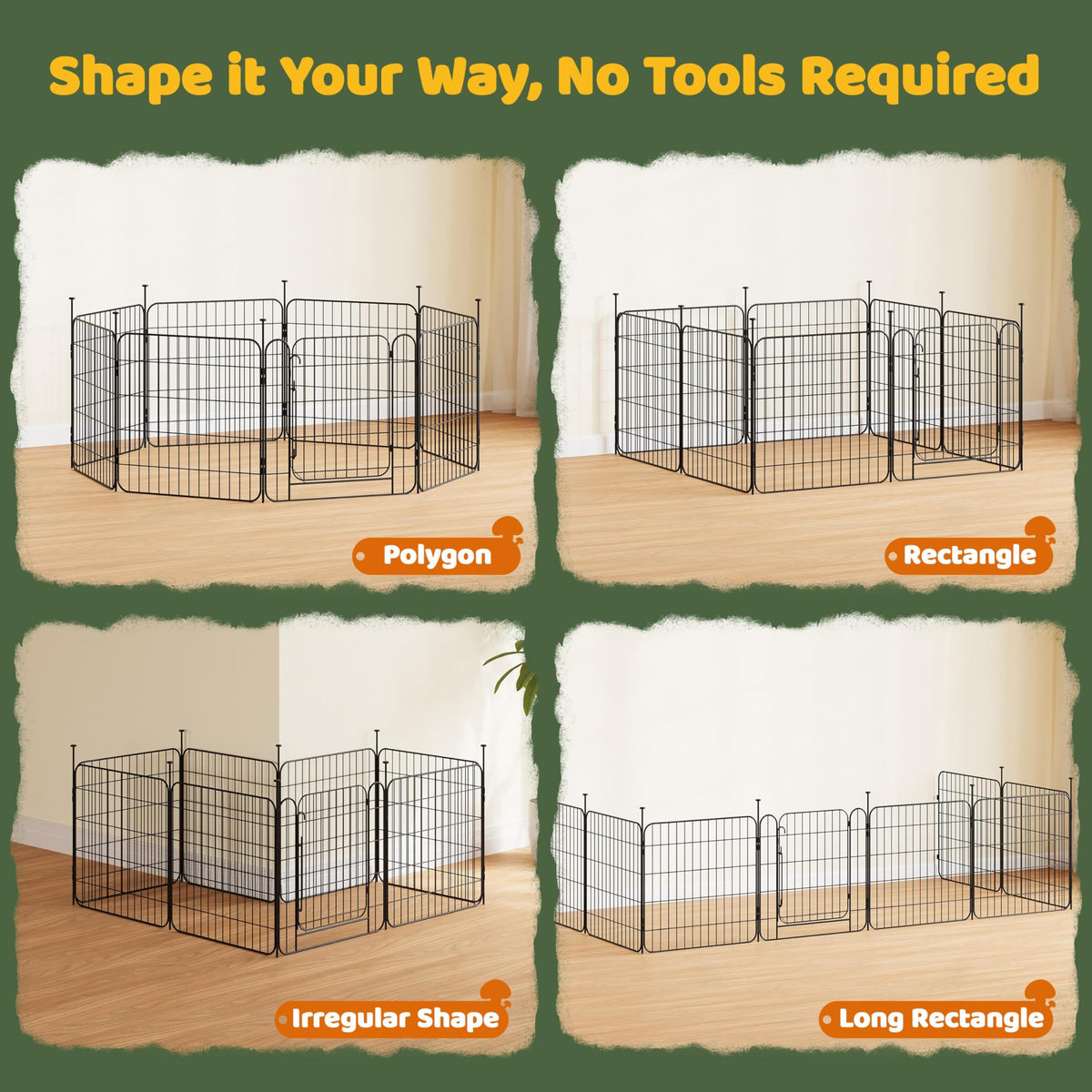 24in 8-Panel Expandable Dog Playpen U37438
