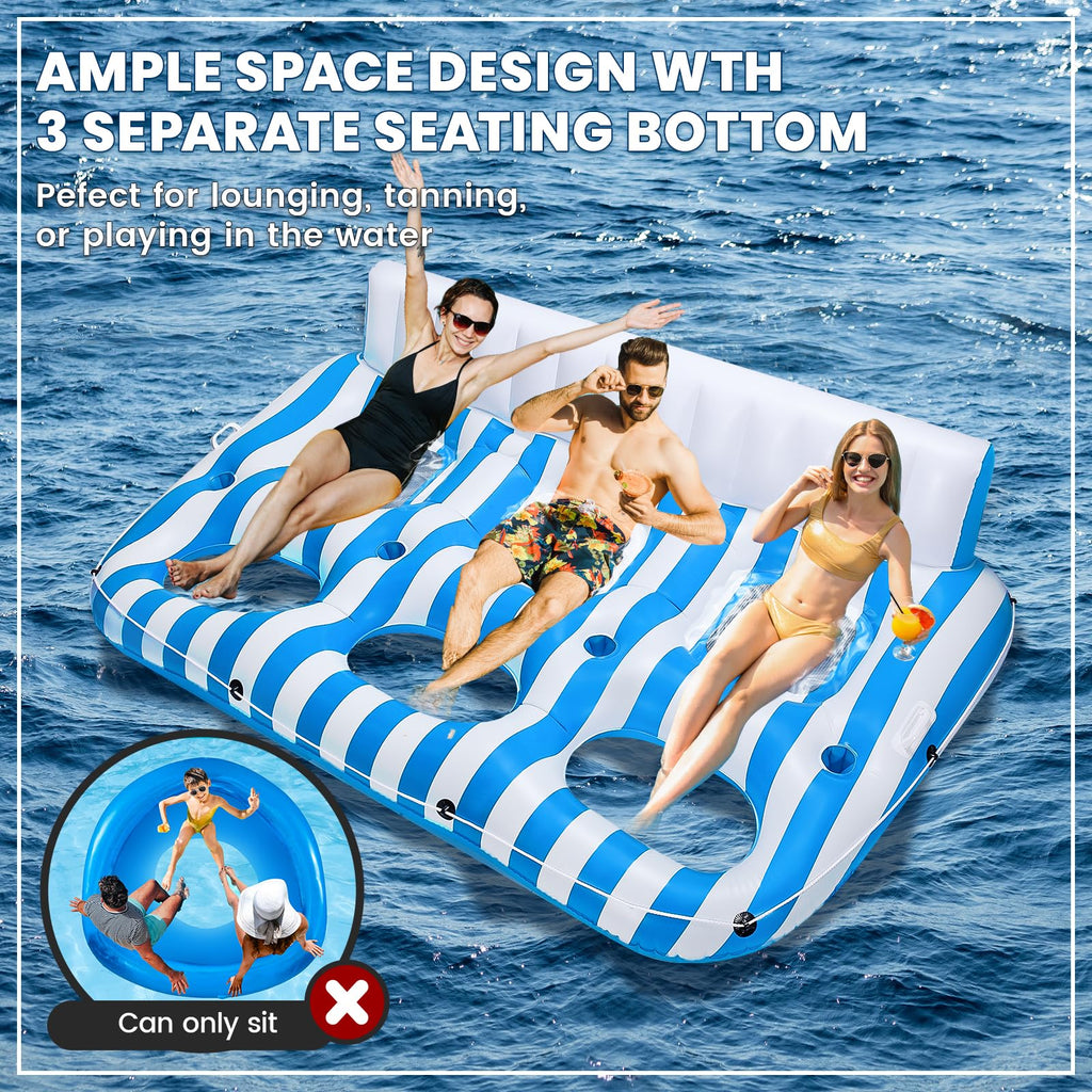Inflatable Pool Lounger Float with Handles and Cup Phone Holder V91983