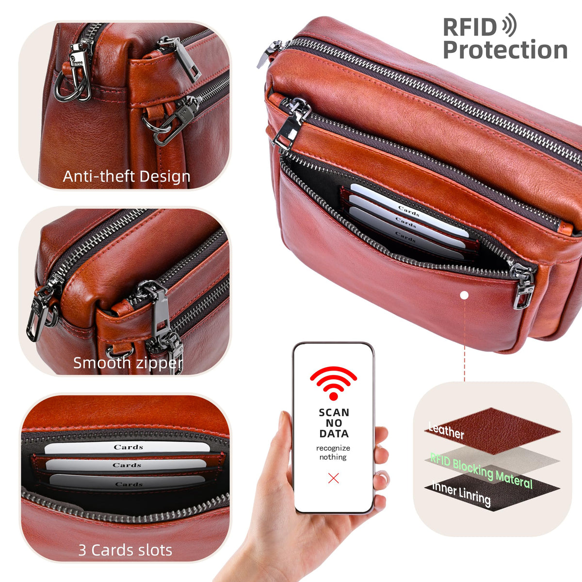 Leather Crossbody Bag K412