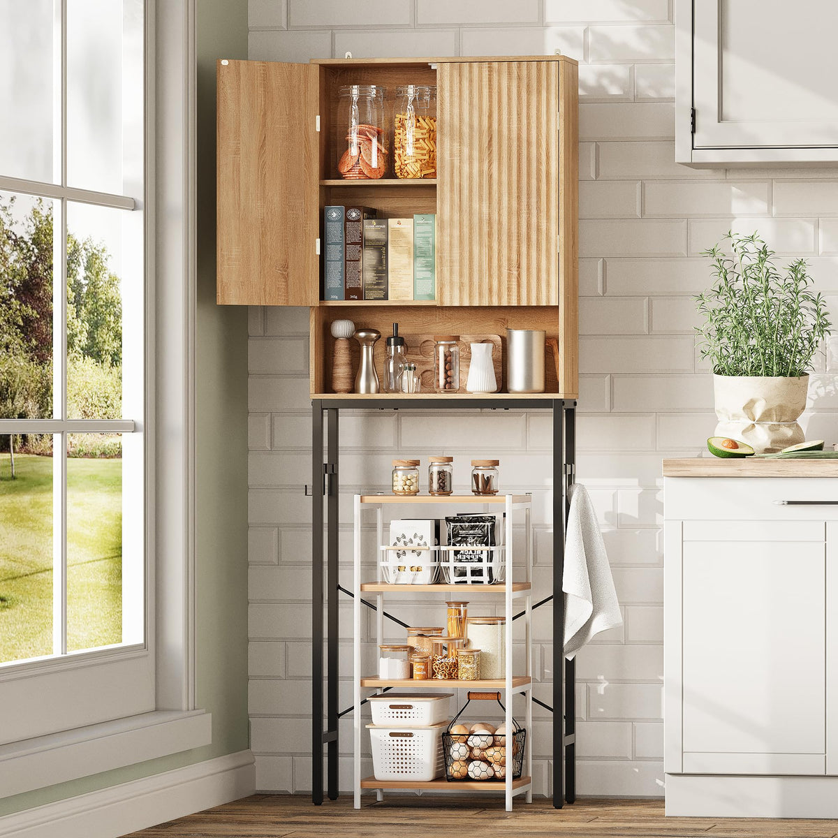 Freestanding Tall Wood Over The Toilet Storage Cabinet F140