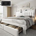Queen Bed Frame with Storage Headboard and 4 Drawers M780273