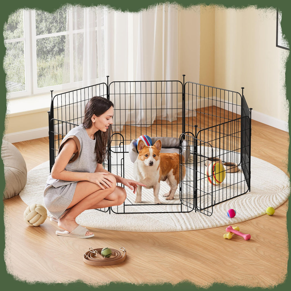 24in 8-Panel Expandable Dog Playpen U37438