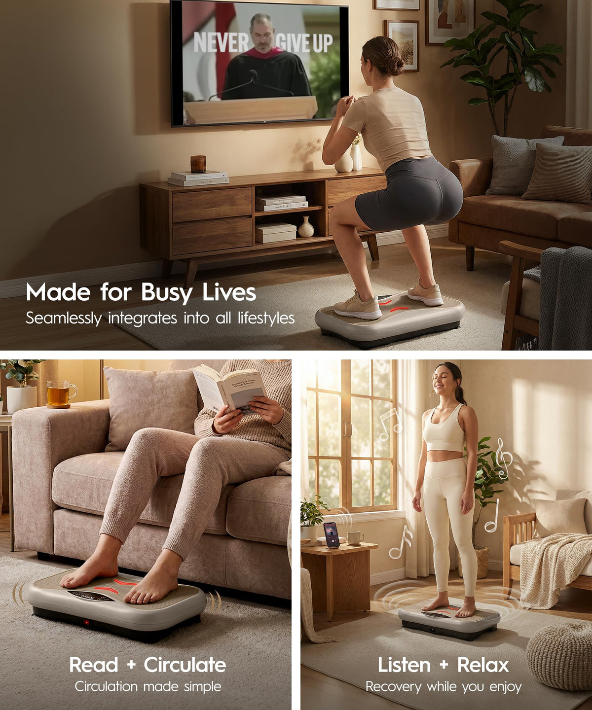 Vibration Plate with Resistance Bands and Remote M973