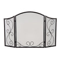 Black Metal Fireplace Screen 3 Panel S600